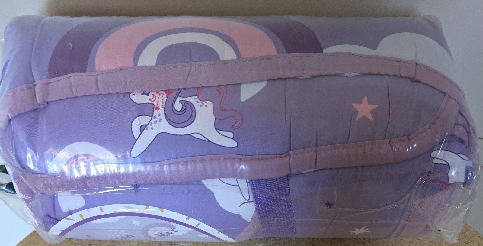 New Toddler Portable Nap Mat Roll Up Pillow Blanket Attached Sleep Bag Purple