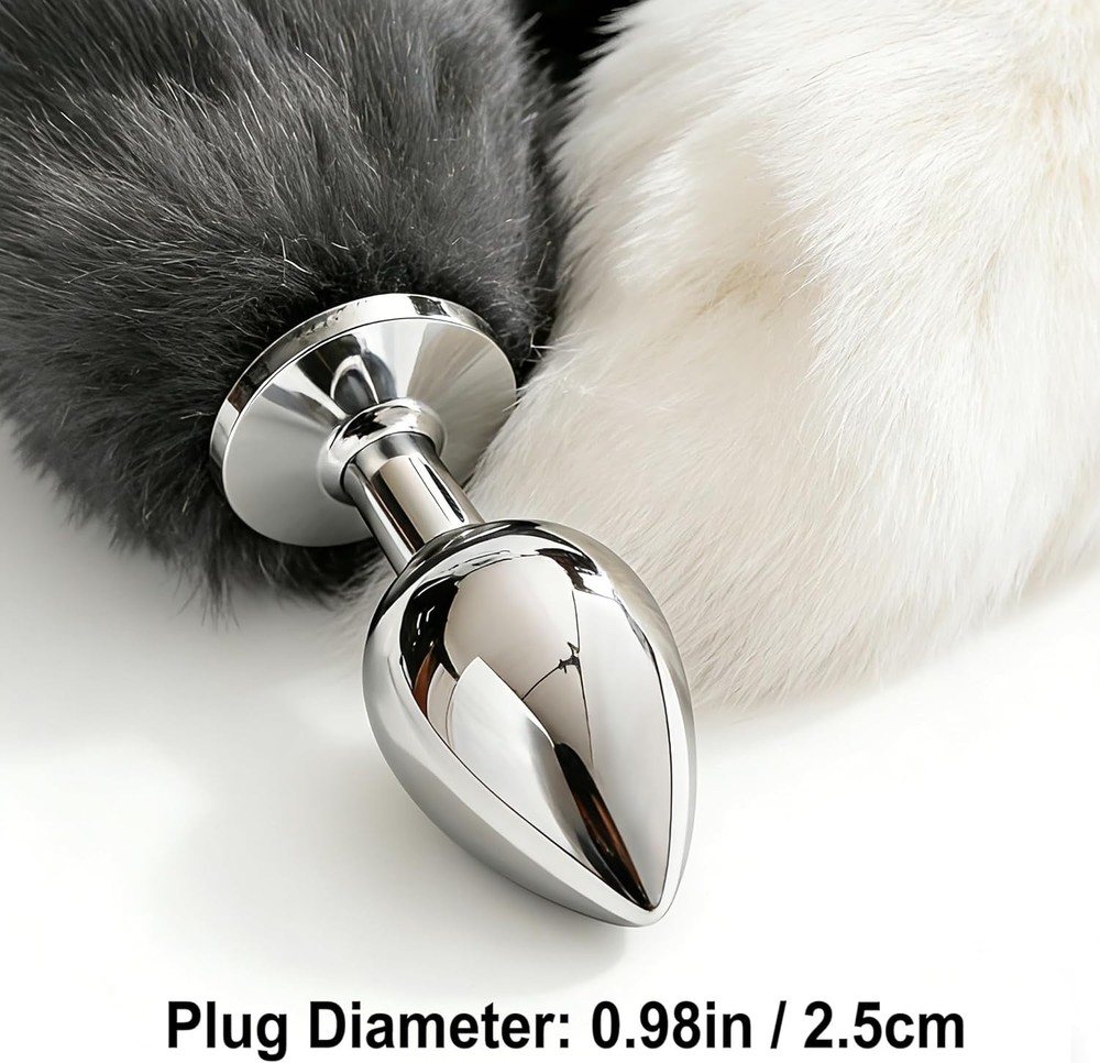 Fox Tail Plug with Detachable Butt Plug, Thickened and Extended Butt Plug Tail F