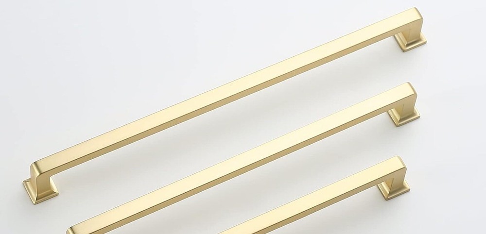 Gold Brushed Satin Brass Stainless Steel Bar Pulls Kitchen Cabinet Handles Knobs