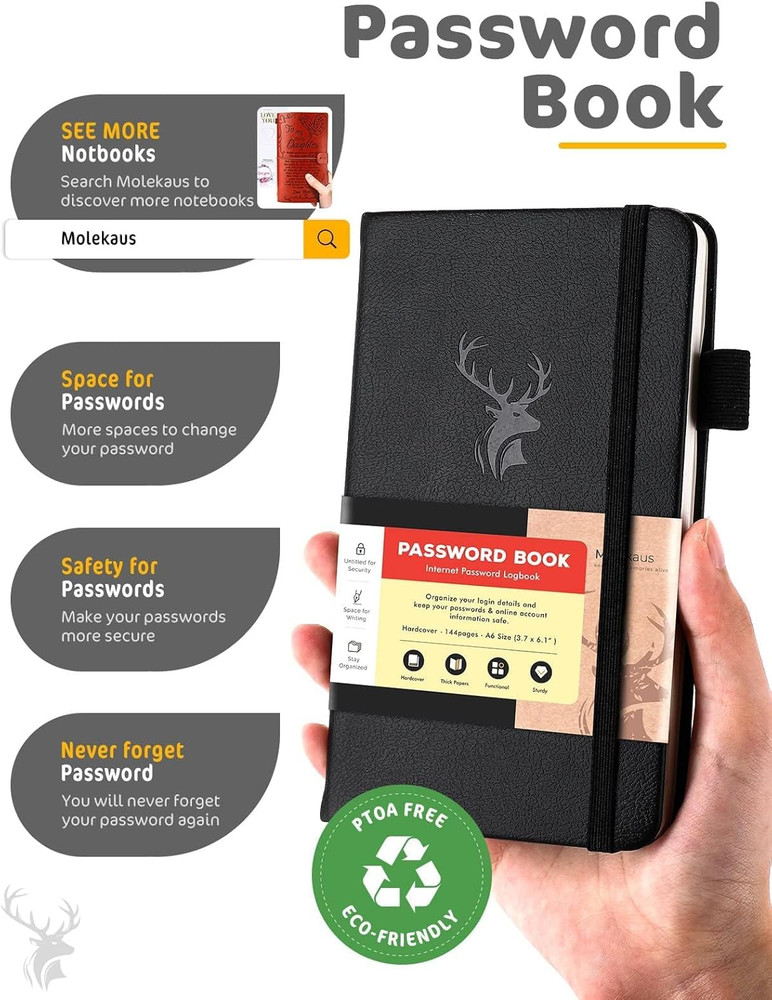 Password Book with Alphabetical Tabs Small Password Keeper with Extra Password S