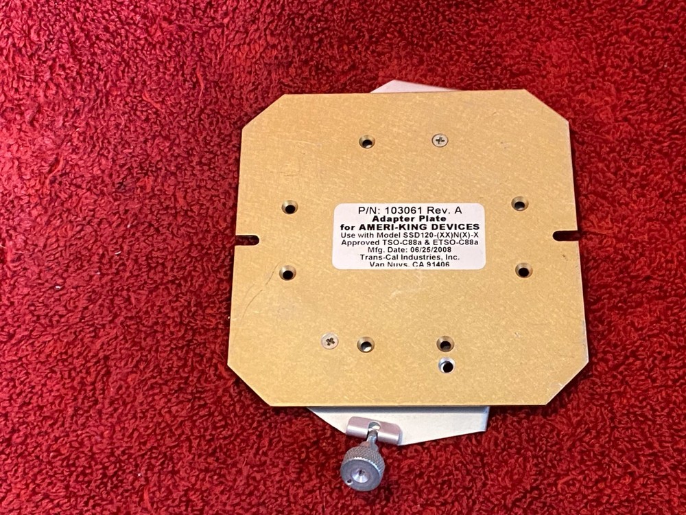 TCI ADAPTER PLATE P/N 103061 REV A FOR AMERI-KING DEVICES USE WITH SSD-120