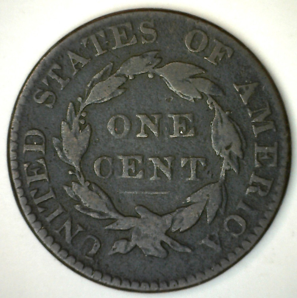 1822 Coronet Head Copper Cent 1c US Large Cent Fine Circulated Coin