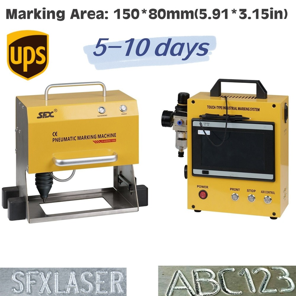 US Pneumatic Dot Peen Marking Machine for VIN Code Chassis Number 150*80mm
