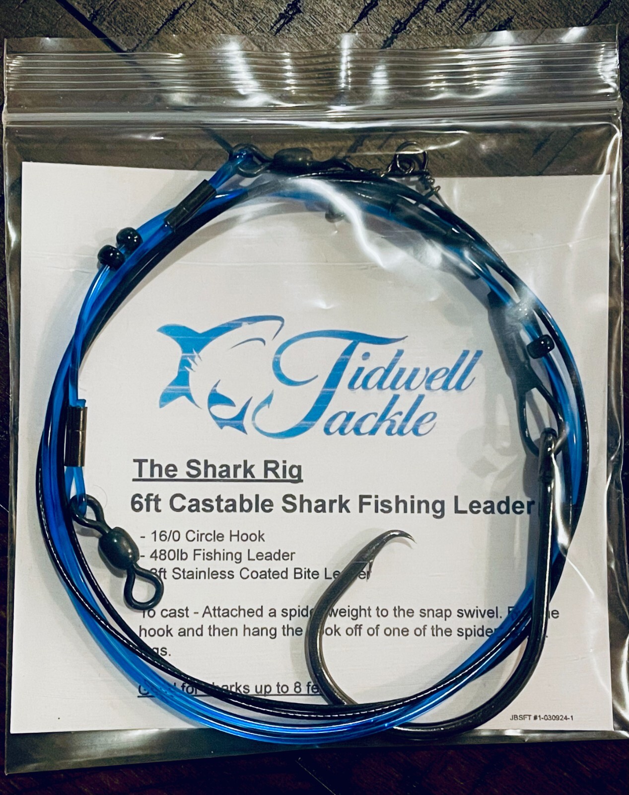The Shark Rig -6 ft Castable Shark Fishing Leader -16/0 Circle Hook Surf Fishing