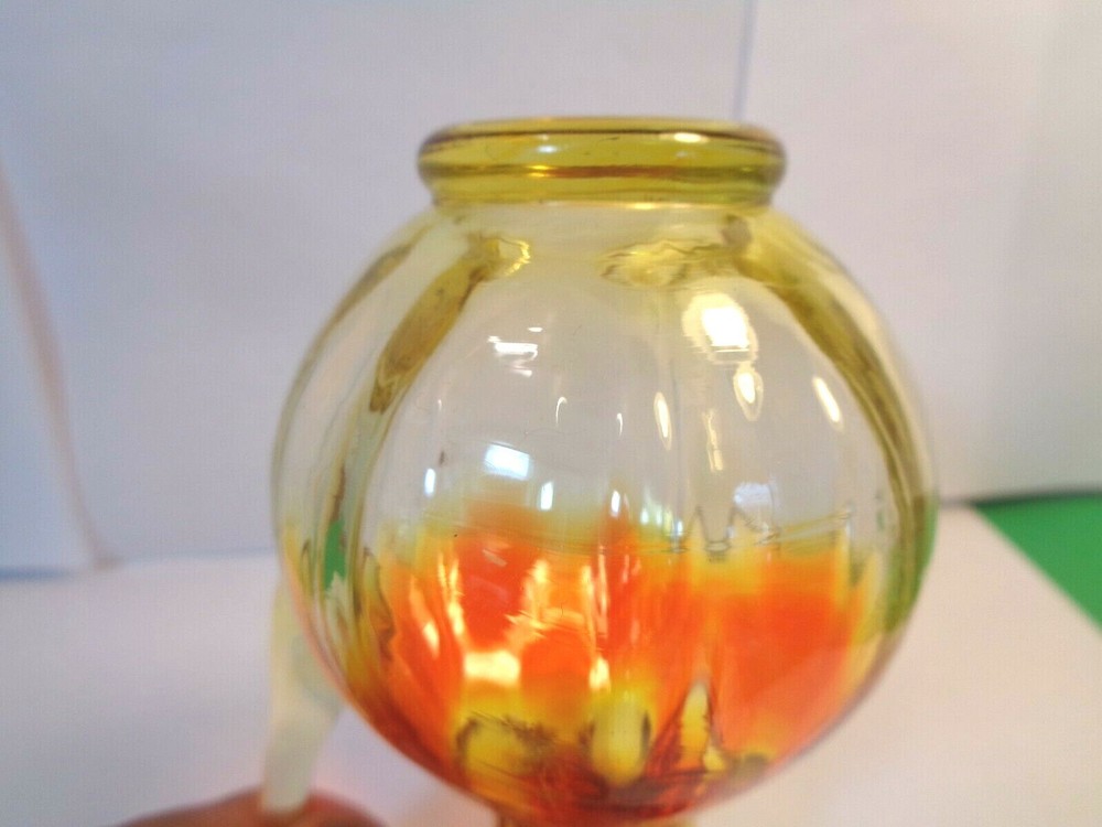Studio Art Glass 5" Amberina Panel Optic Pitcher (Used/EUC)