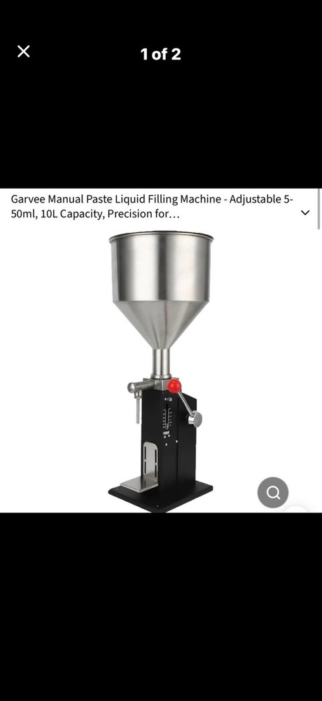 Garvee Manual Paste Liquid Filling Machine - Adjustable 5-50ml, 10L Capacity