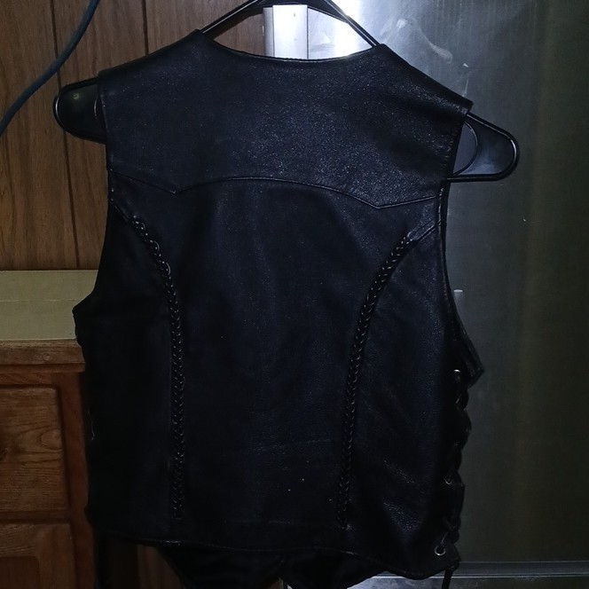 Black Leather Vest and Chaps Size Medium