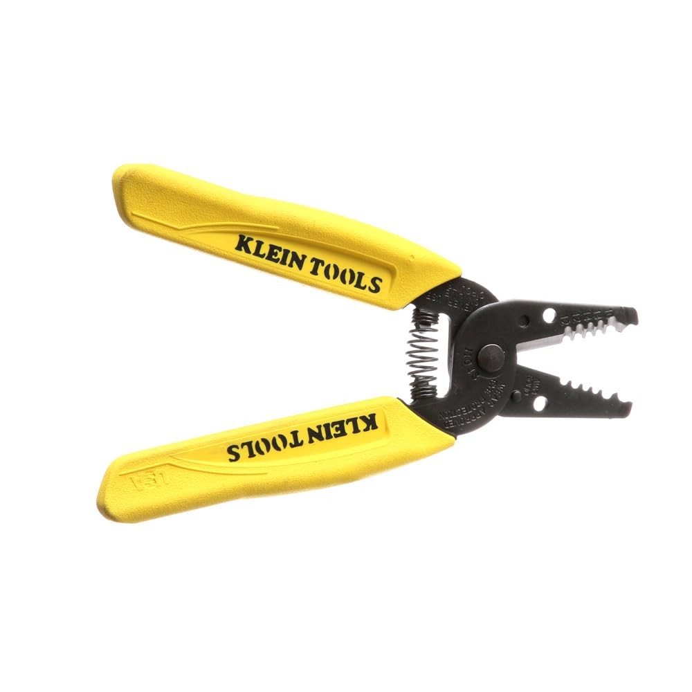 Klein Tools 11048 Dual Wire Stripper Cutter for Solid Wire, Small, Yellow