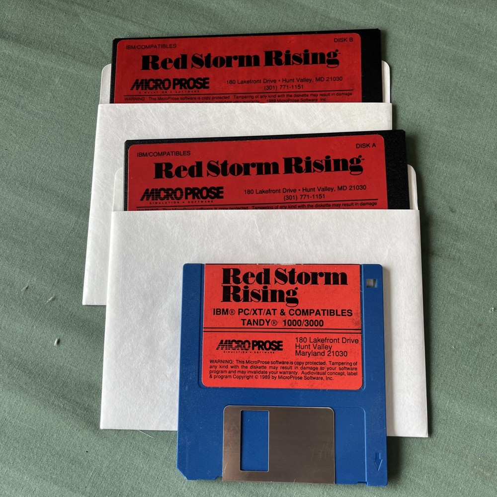 Vintage 1989 Micro Prose Simulation Software Red Storm Rising By Tom Clancy