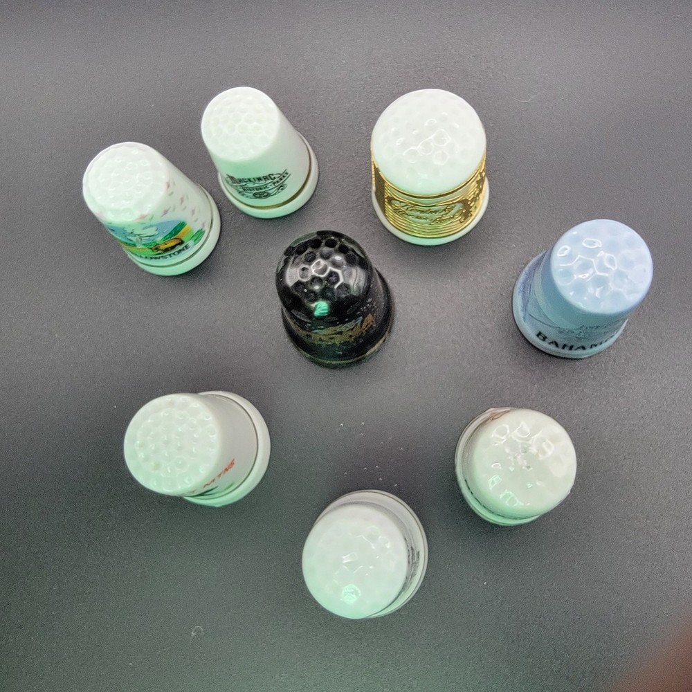 8 Collectible Thimbles From Various Destinations
