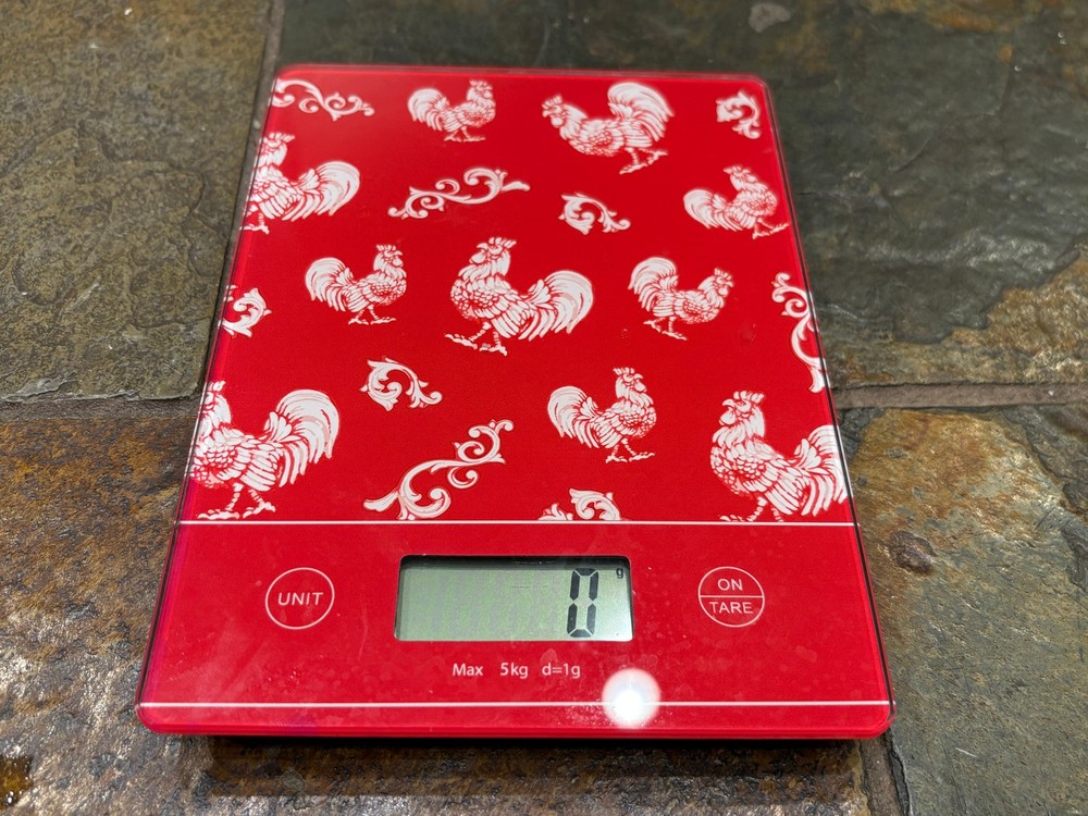 Temp-tations Classic Digital Kitchen Scale Doodle Doo Red Rooster