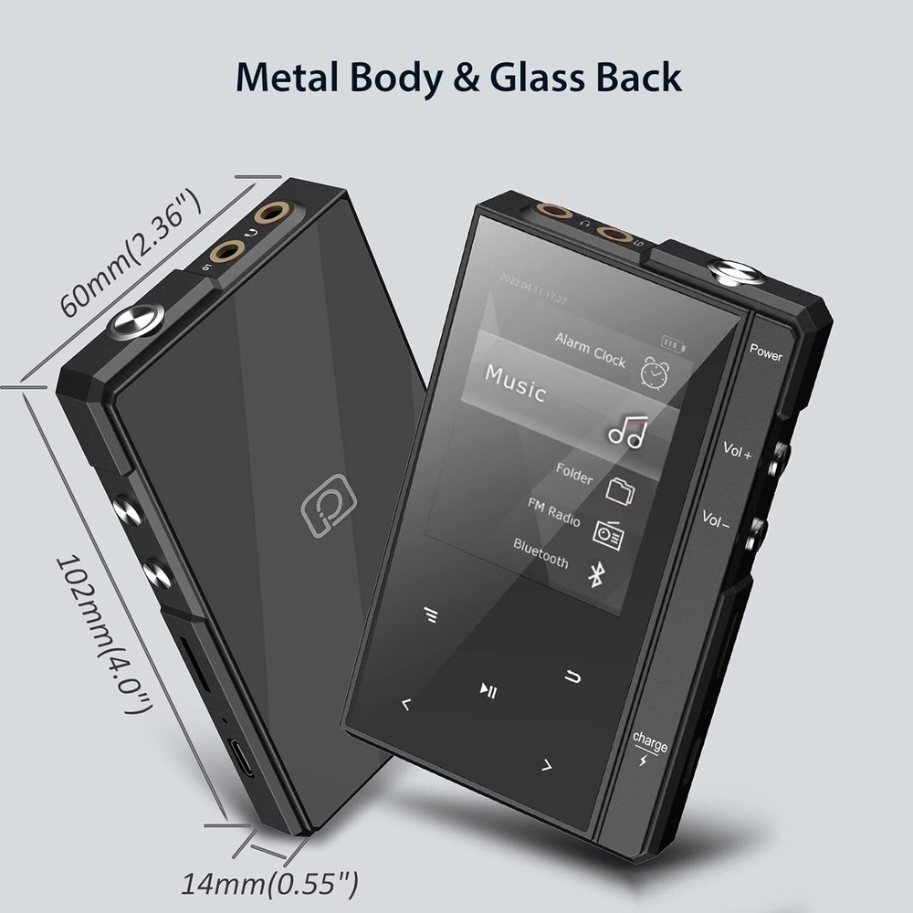 Stylish 32GB MP3 Player with Bluetooth & Touchscreen - Music & E-Book Reader