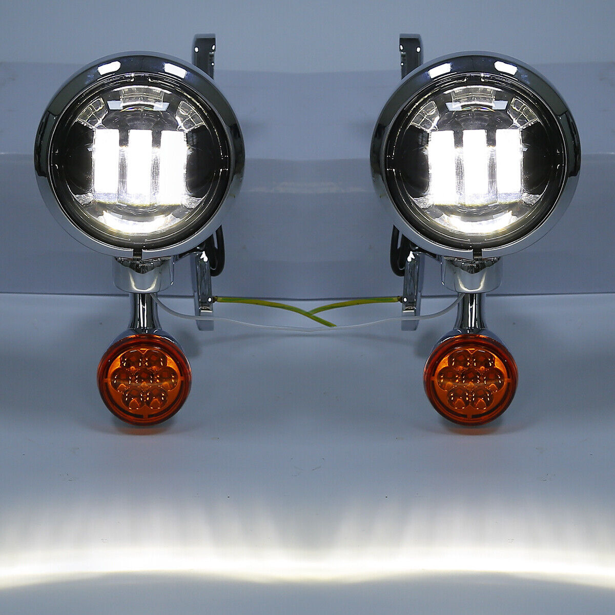 Fit For Harley Street Glide Auxiliary Fog Passing Light Brackets & Turn Signals