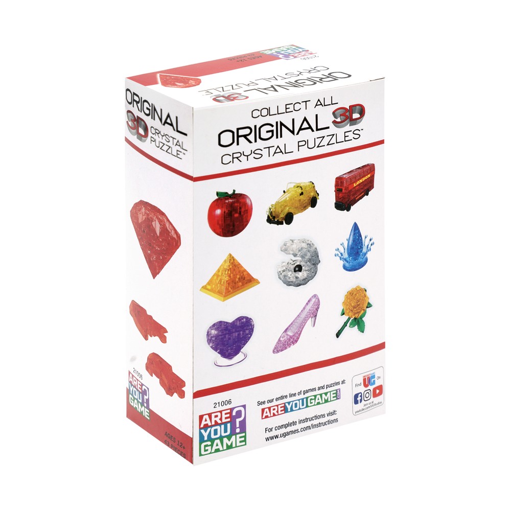 New - AreYouGame.com 3D Crystal Puzzle - Gem (Ruby): 43 Pcs - Ages 12+