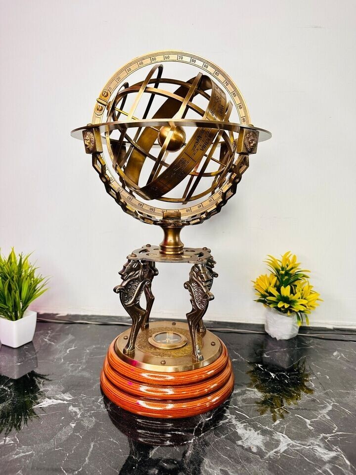 18'' inch Large Brass Armillary Sphere with Working Direction Compass Nautical