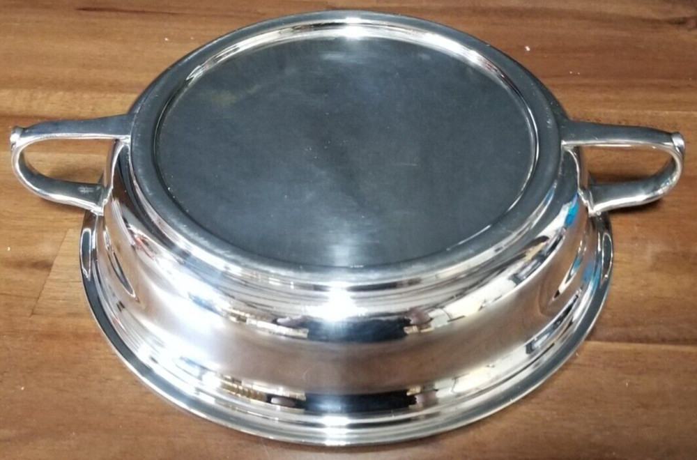Vintage Silver Serving Bowl With Handles