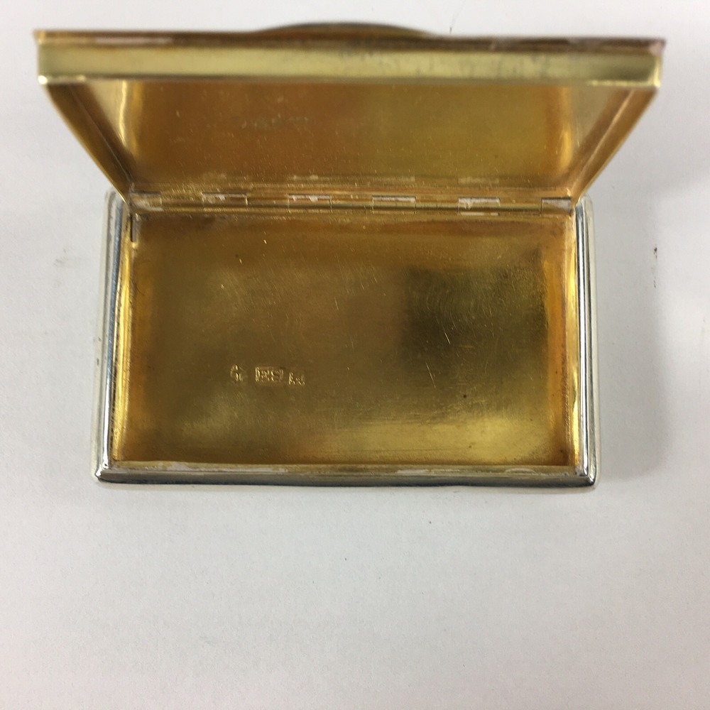 Antique 1844 Victorian Edward Smith Solid Silver Snuff Box Gilt Interior 48.2g