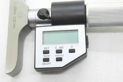 0-8" Digital Electronic Depth Micrometer Set 0-200mm Gauge Carbide LCD Display