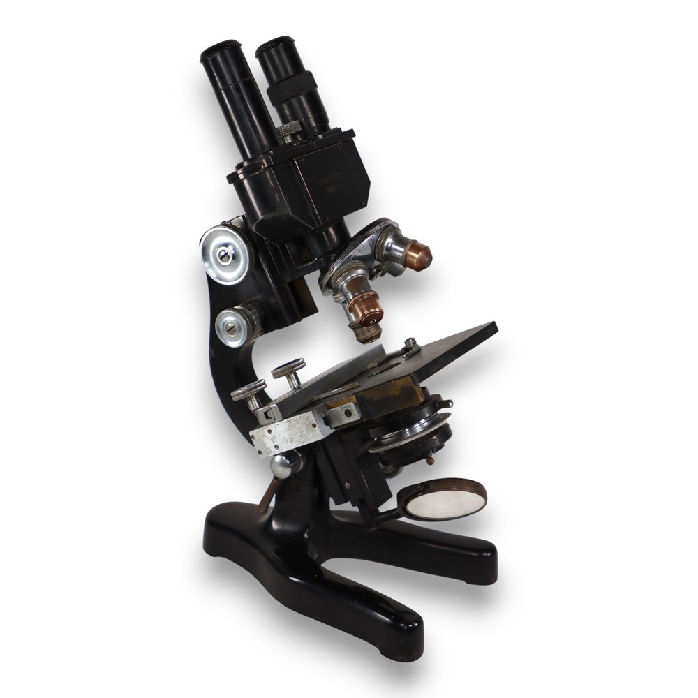 Ernst Leitz Wetzlar Binocular 4 Objective Microscope 305527 Antique 1915