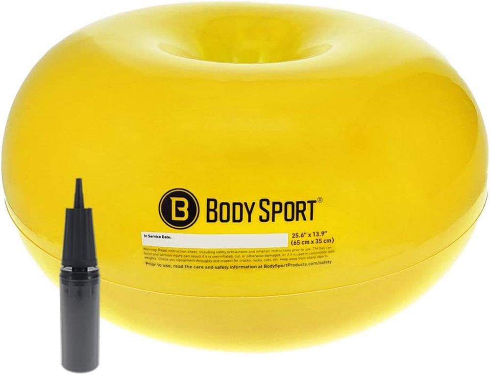Donut Ball – Durable, Inflatable Exercise Ball for Balance & Stability Training,