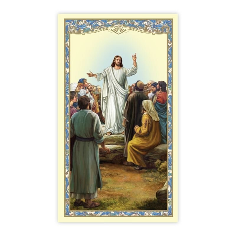 The Beatitudes Laminated Holy Prayer Card Catholic - Blessed Are the Poor