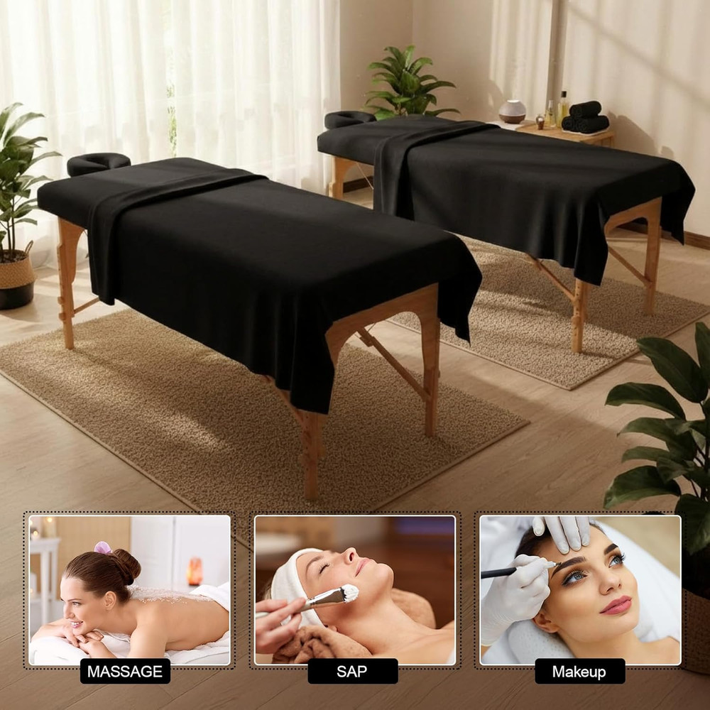 8 Sets Soft Microfiber Massage Table Sheets Set 3 Piece Set Includes Massage Tab