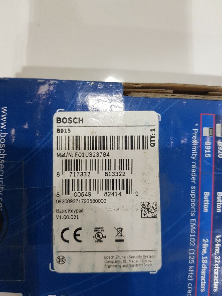 Bosch B915 Basic Keypads