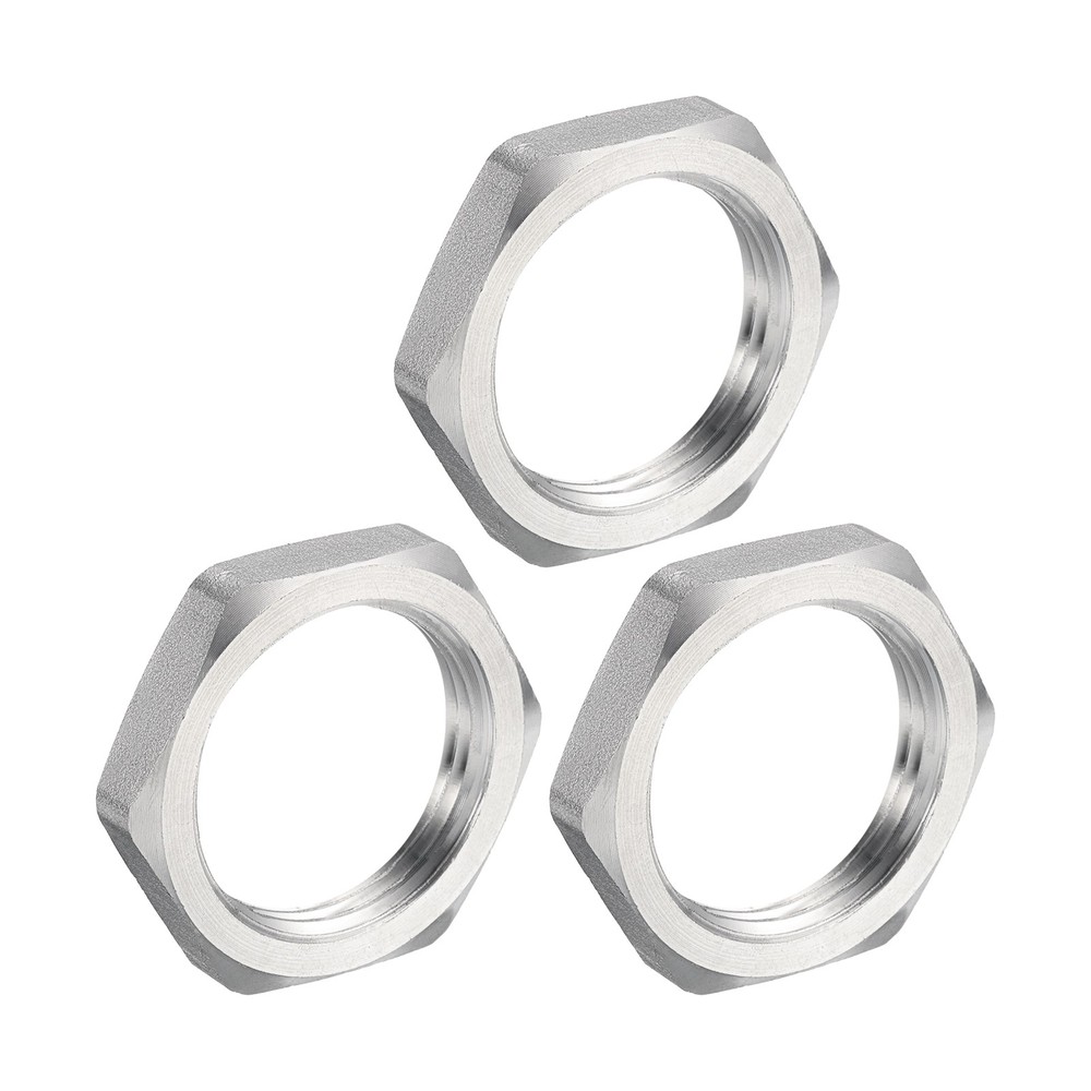 3Pcs Cast Pipe Fitting Hex Locknut, 304 Stainless Steel Hex Lock Nut PT 1"