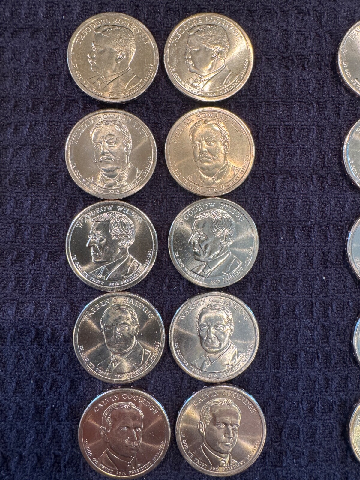 COMPLETE BU Presidential Dollar Set P&D - 80 BU Coins from US Mint Rolls