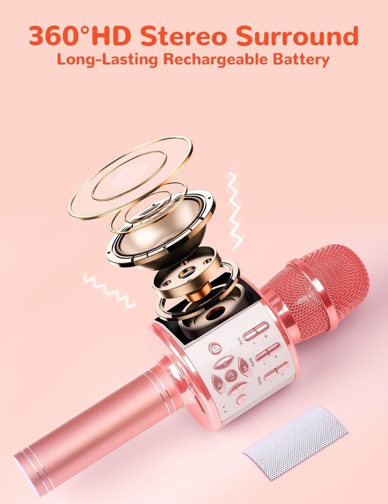 Multi-Functional Karaoke Microphone: Singing, Recording & Party Fun for Everyone