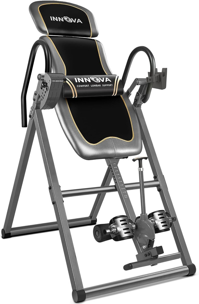 Inversion Table with Adjustable Headrest, Reversible Ankle Holders, and 300 Lb W
