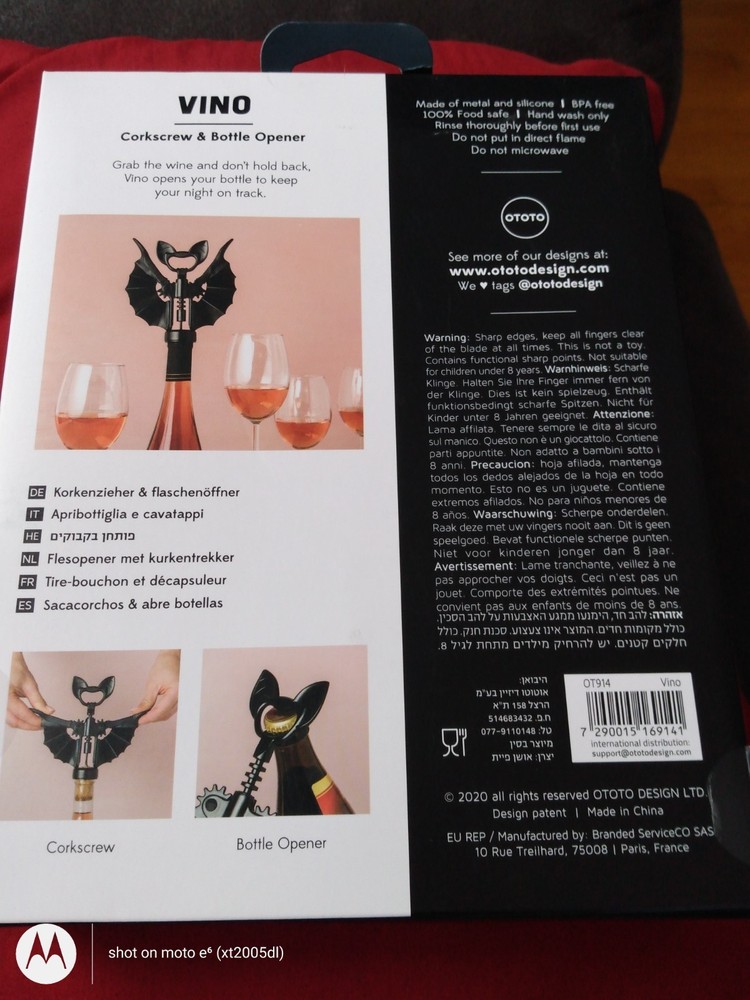 Ototo Vino Corkscrew & Bottle Opener