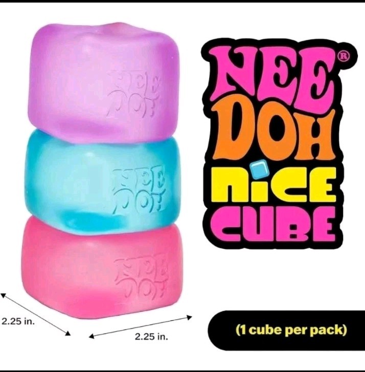 Nee Doh~Nice Cube Super Solid Squish Squeezable Stress Sensory Toy Purple~SEALED