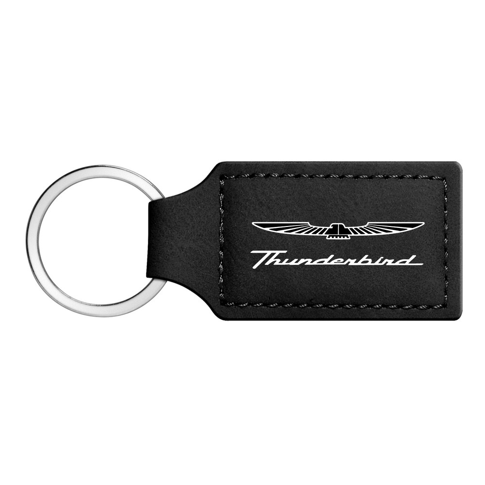 Ford Thunderbird Rectangular Black Leather Key Chain