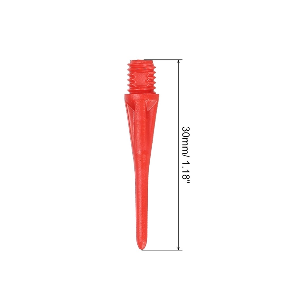 Plastic Dart Tips, 50 Pack 2BA Thread Soft Dart Tips Plastic Tip, Red