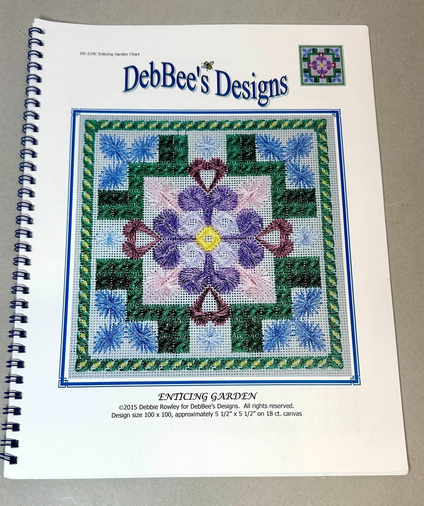 DebBee's Designs ENTICING GARDEN Canvaswork Chart Pattern Booklet Debbie Rowley