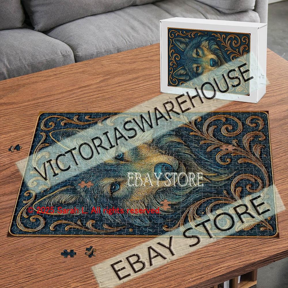 500 piece jigsaw puzzle Wolf Celtic Frame Forest nature