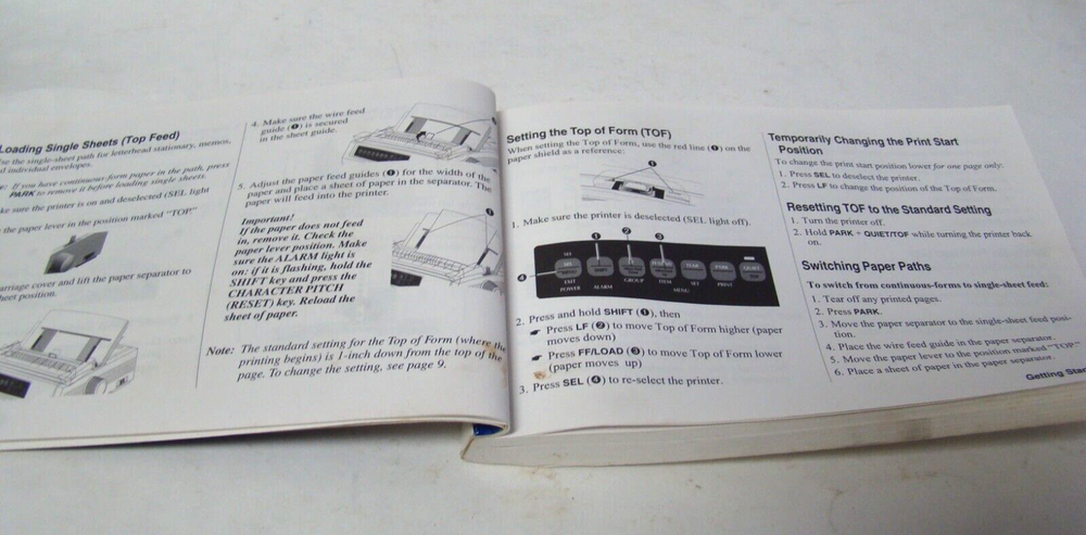 Okidata Microline 320 / 321 Printer Turbo 9 Pin Printer User Guide