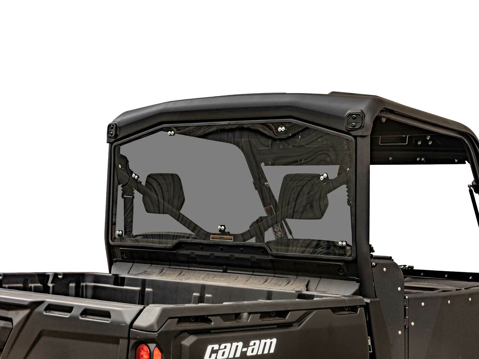 SuperATV Dark Tinted Heavy Duty Rear Windshield for Can-Am Defender