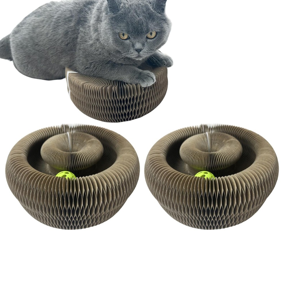 Magic Accordion Cat Scratching Board - Interactive Toy for Bored Indoor Cats,...