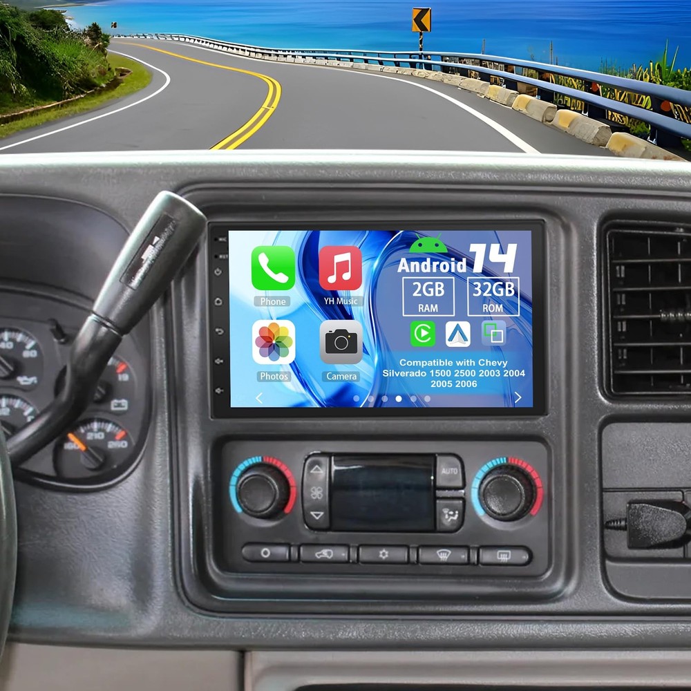 Android 14 Double Din 7 Car Stereo Wireless Carplay Android Auto GPS BT Camera