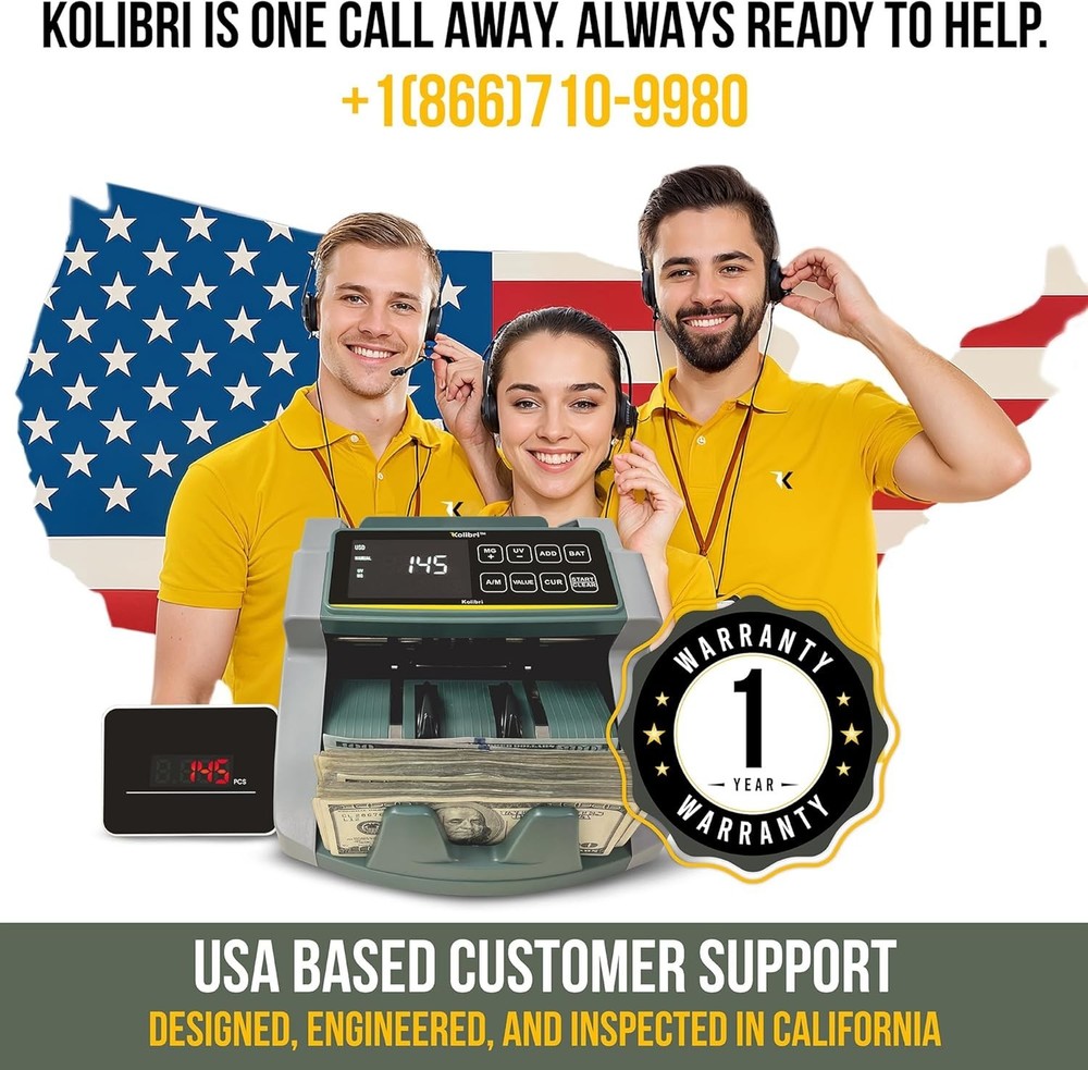 Professional Bill Counter, 1500 Notes/Min, Multi-Currency, UV/MG/IR Detection
