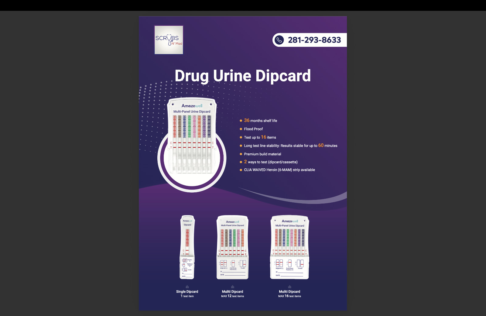 Instant Rapid Single Panel Alcohol (ETG) Urine Drug Test Card- As Low As .50/Dip