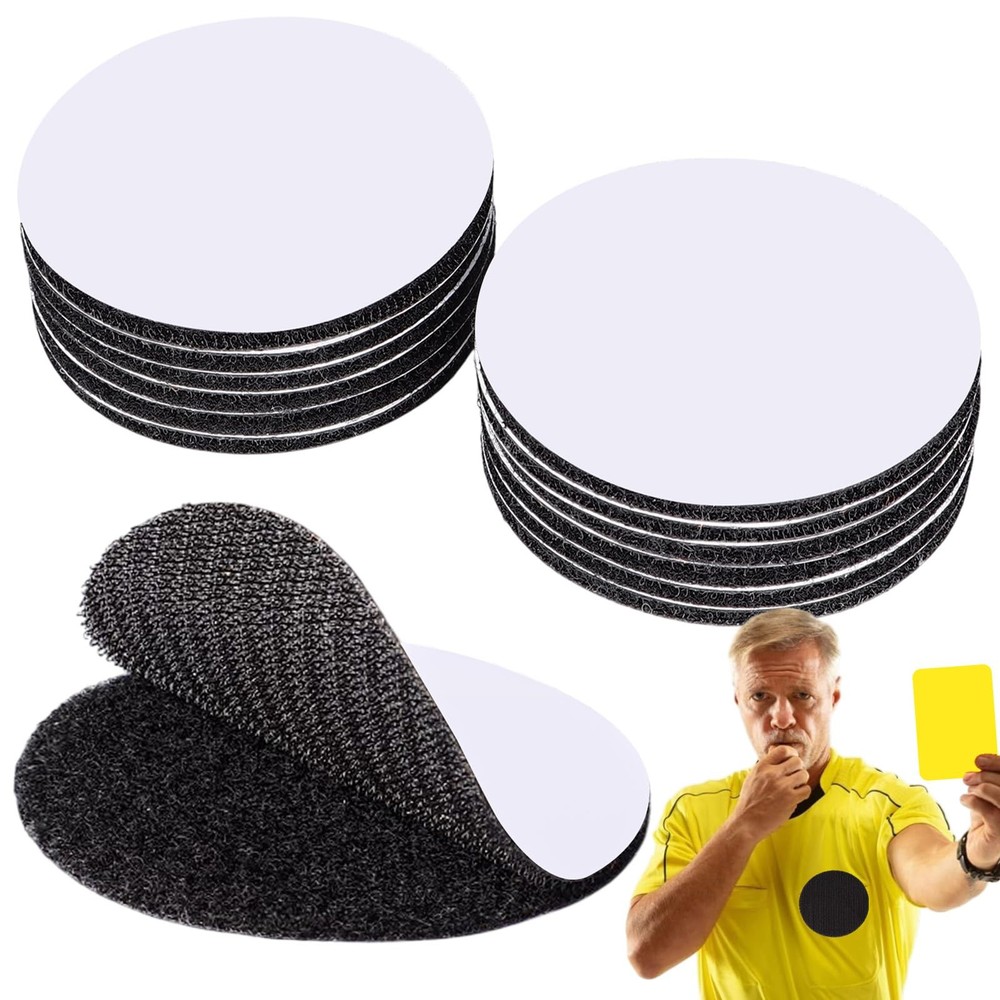 12 Pairs 3 Inch Referee Patch Hook and Loop Dots, Reusable Round Double Sided...