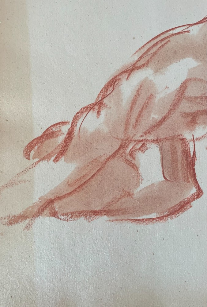 Original Ronald Shap figure drawing, signed