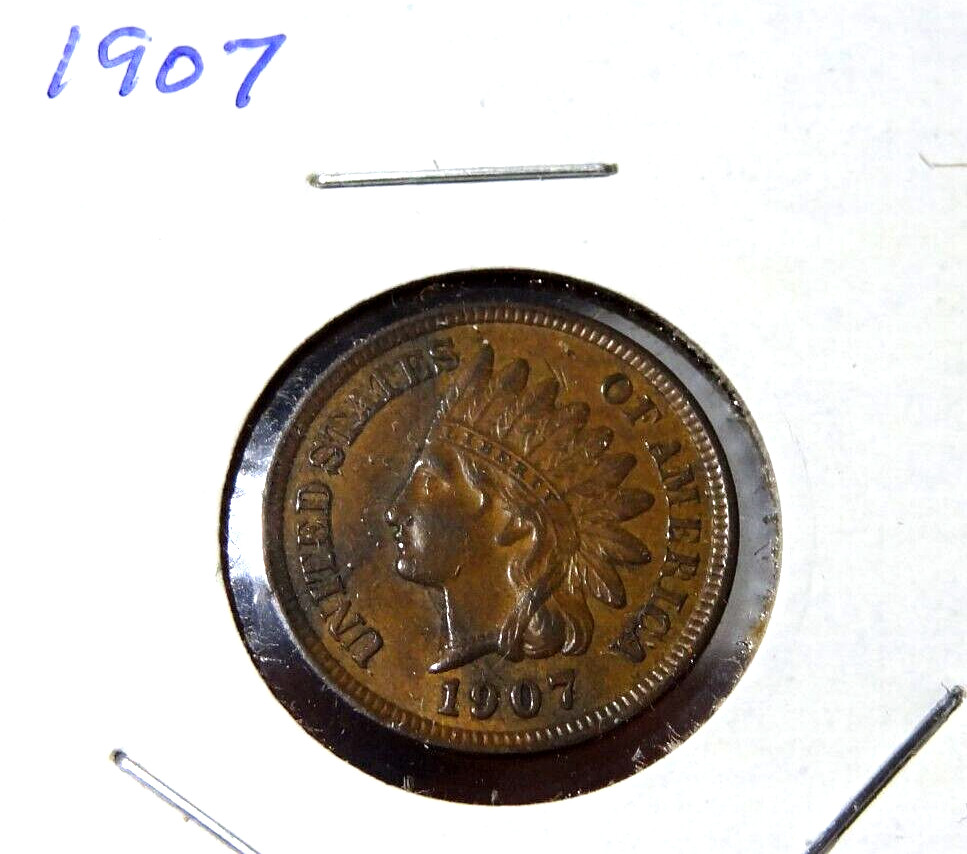 1907 Indian Head Cent US One Penny Coin