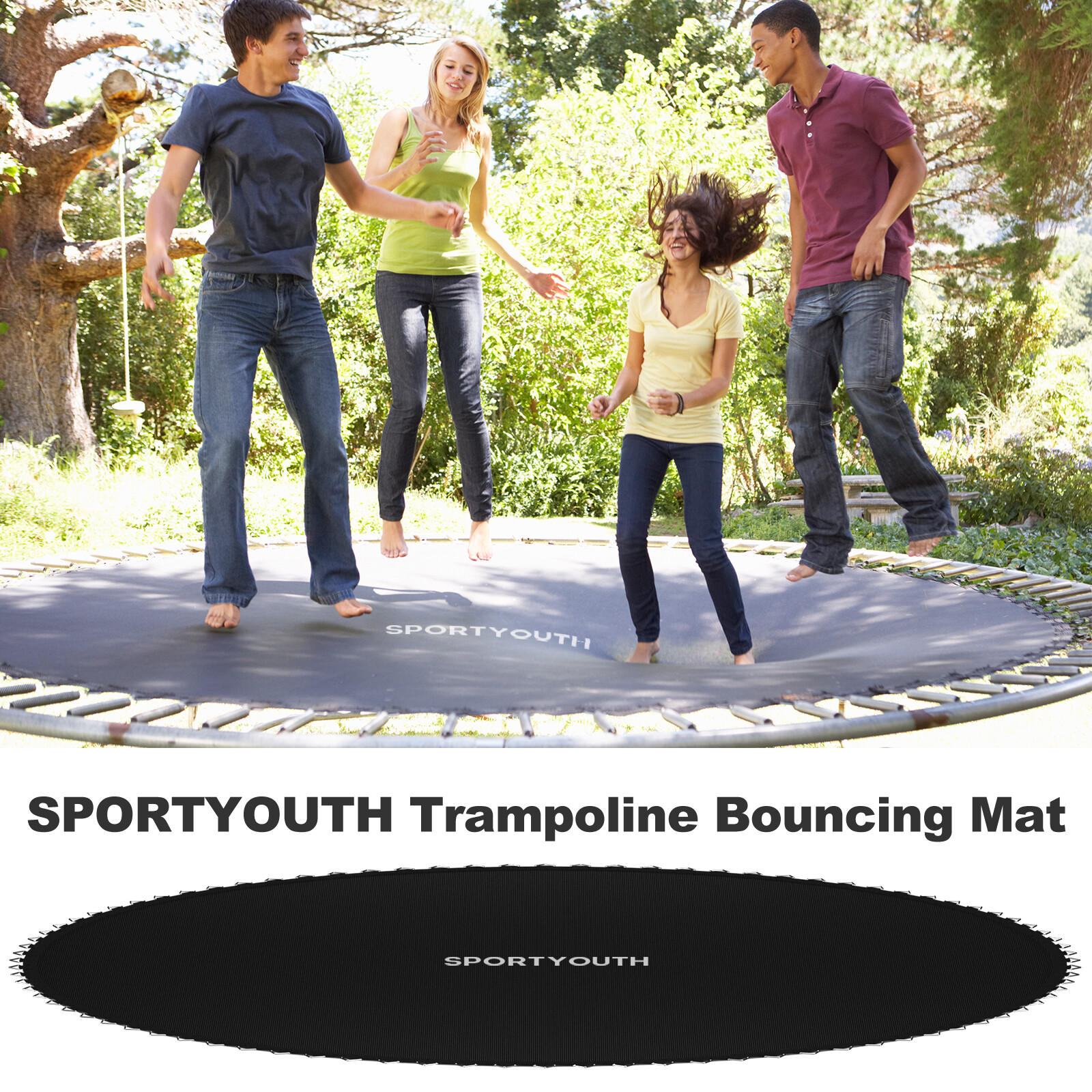 12 14 15FT Trampoline Replacement Jumping Mat Pad 72/88/96 Rings w/ Setting Tool