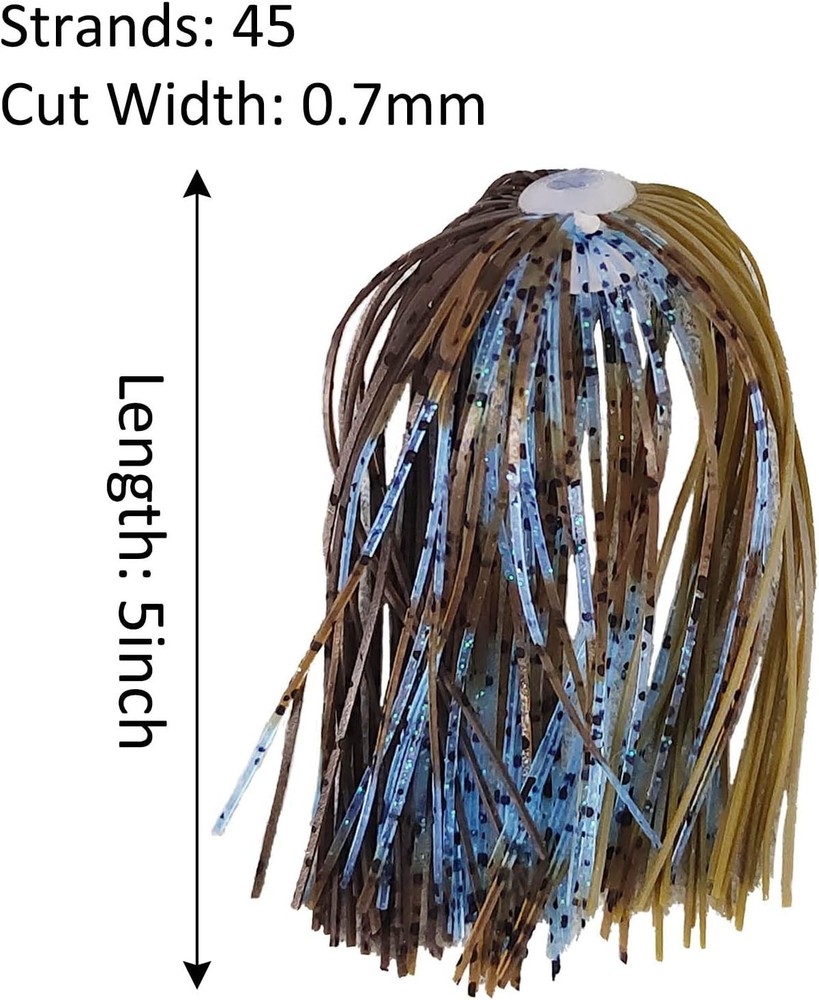 Fishing Silicone Skirts 12pcs Replacement for Spinnerbaits Buzzbaits Jigs