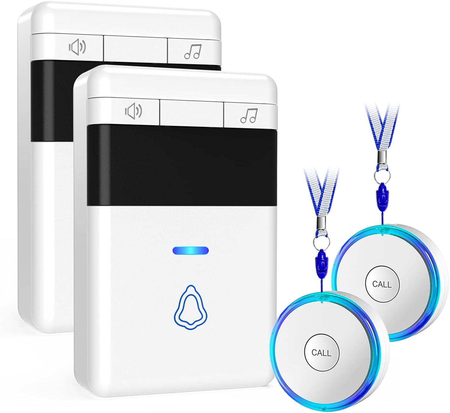 Caregiver Pager, Wireless Call Button for Seniors/Elderly at Home, 2 SOS Button