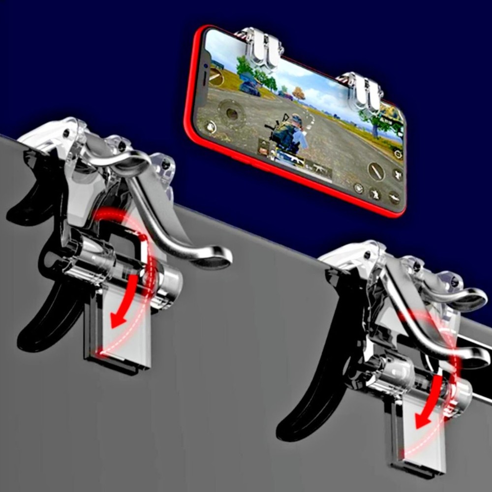 W6 Gaming Trigger Phone Game PUBG Mobile Controller Gamepad For IOS Android